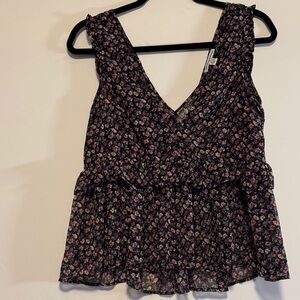 American Eagle Outfitters Black Floral Blouse